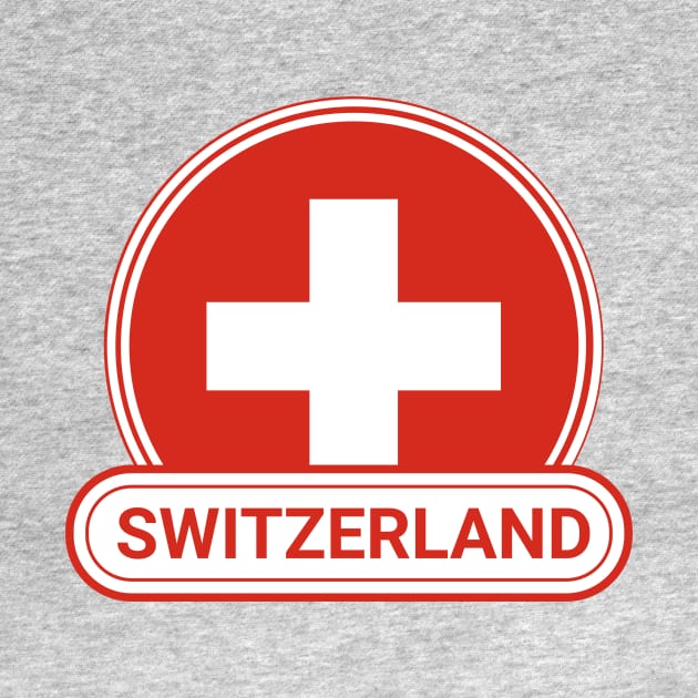 Switzerland Country Badge - Switzerland Flag by Yesteeyear